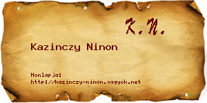Kazinczy Ninon névjegykártya